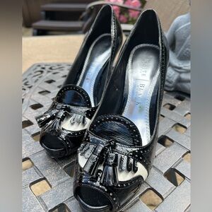 White House Black Market “Kate” Black & White Patent Leather Heels